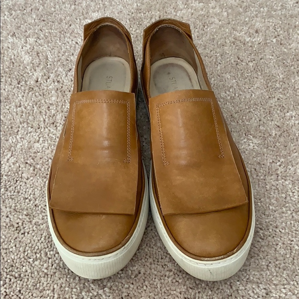 Leather Stuart Weitzman slip-ons: size 8